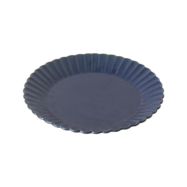 菊皿 20.6cm 中皿 陶器製 プレート皿 お皿 [92081-gy 92081-nv 92081-iv]【 食器 丸皿 中皿 輪花皿 リンカ 花びら 花型プレート おしゃれ 】｜asia-kobo｜03