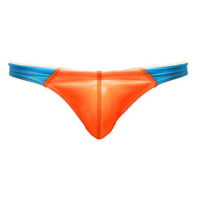 【ロゴ刺繍】AQUX ビキニ競パン　オレンジ XLサイズ AQUX/アックス Big Logo Bikinis 