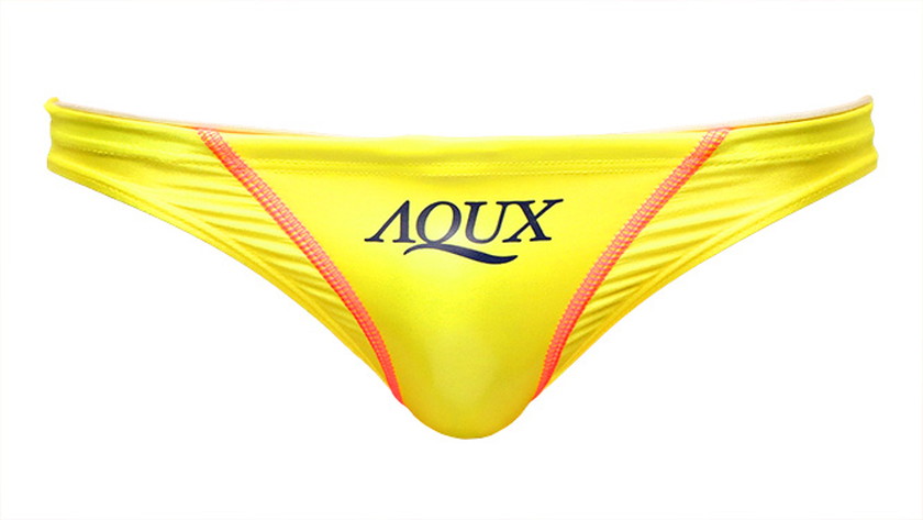 競パン　AQUX イエロー Lifeguard 競泳水着 L AQUX/アックス Life Guard II 