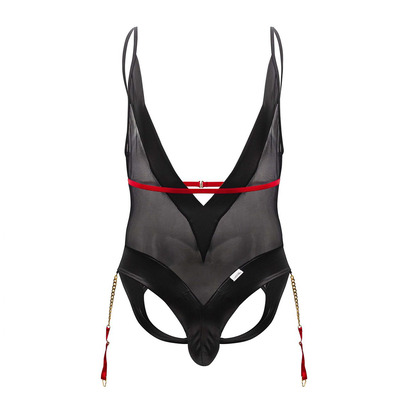 CandyMan 99670 Harness Bodysuit Color Red