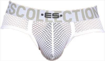 メンズビキニ ブリーフ EScollection/イーエス・コレクション RHOMBUS BRIEF 菱形レース 格子 シースルー ダイヤ