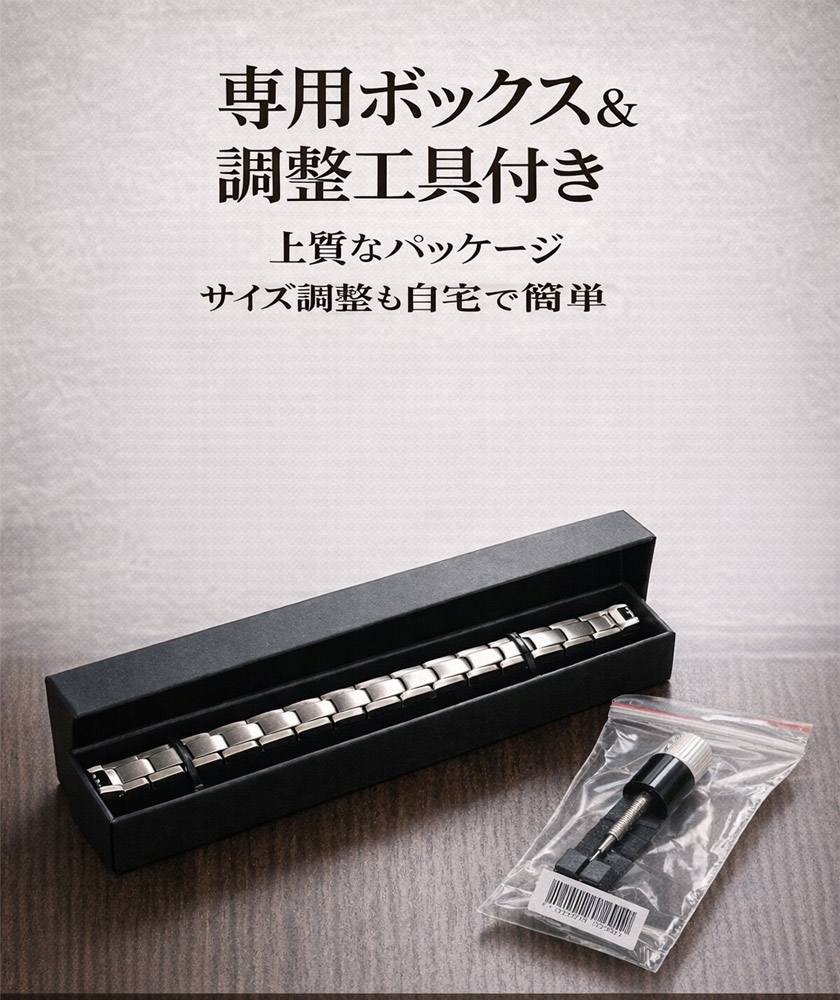 ネコポス便送料無料 ゲルマニウムブレスレット ステンレス 磁気 箱付き