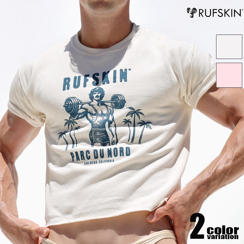 RUFSKIN/ラフスキン BARBELL Tシャツ 半袖 メンズ イラストプリント 筋肉 ファッション トップス ru-barbell.jpg
