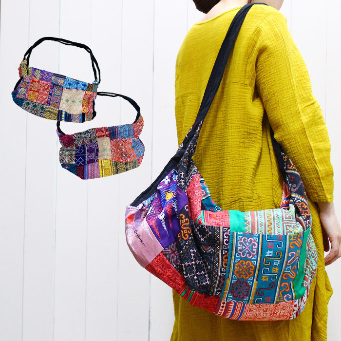 カバン レディース ユニセックス ミックスパッチワークビッグ2way