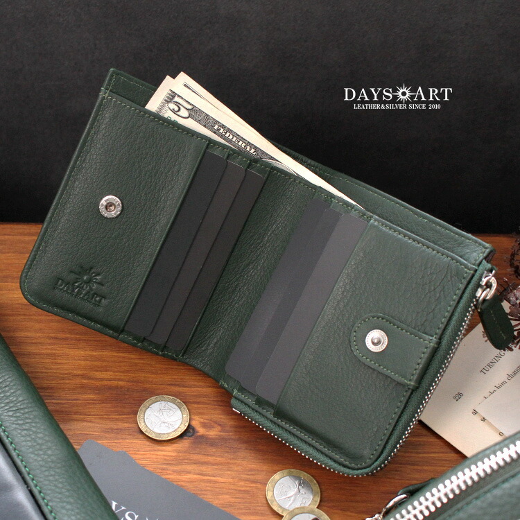 DAYSART 財布 メンズ 二つ折り 本革 レザー コンパクト 小さめ