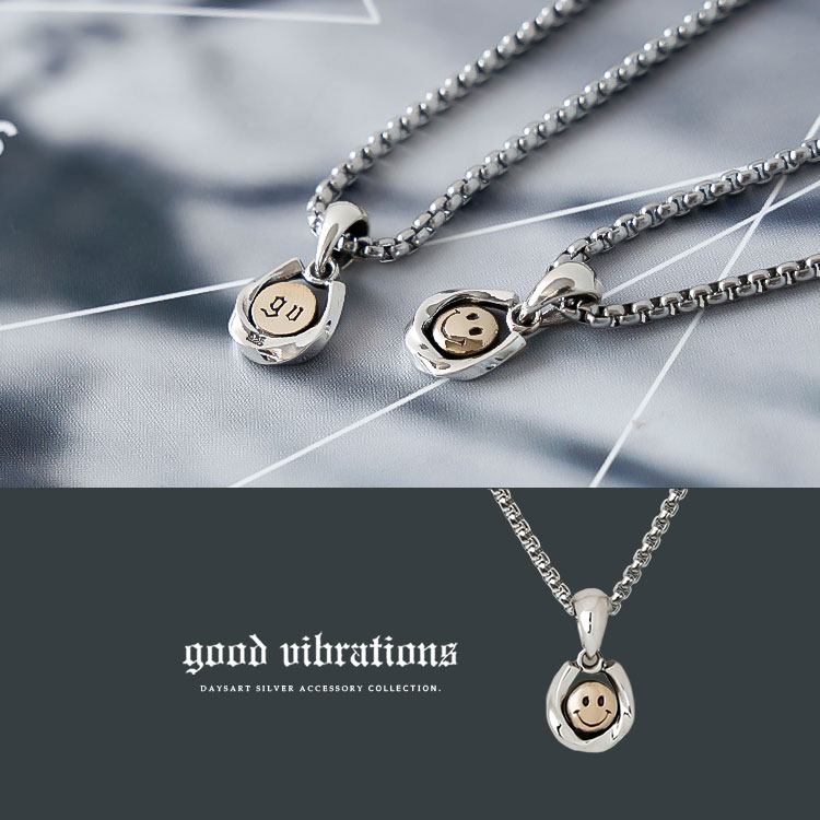   バースペンダント ネックレス 美品 全品送料無料 ネックレス スマイリー 稲妻 トップ チェーン付き