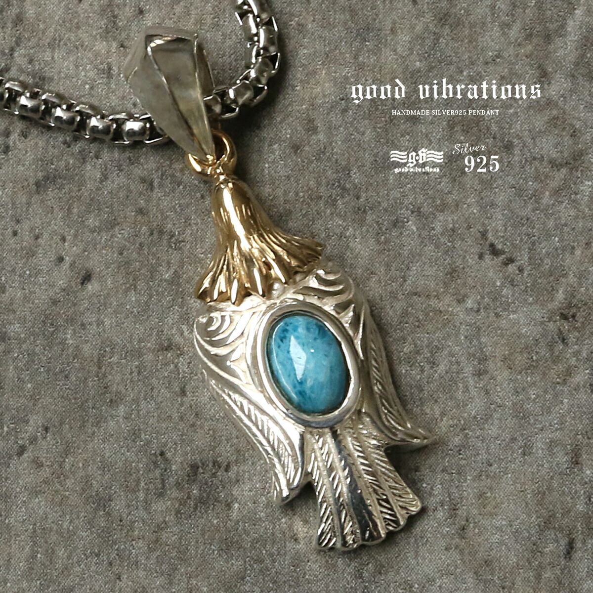 【美品】 グッドバイブレーション ビッグイーグル ネックレス シルバー925 グッドバイブレーションズ good vibrations 大イーグル 5枚