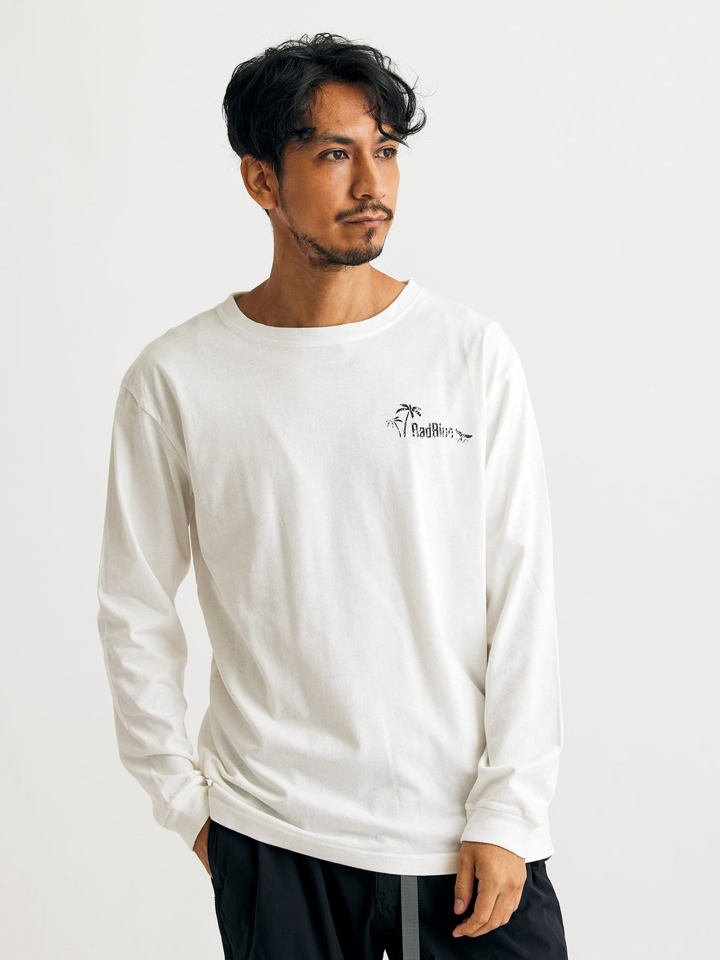 Tシャツ メンズ 長袖 ロンT プレートロゴ バックプリント ロング