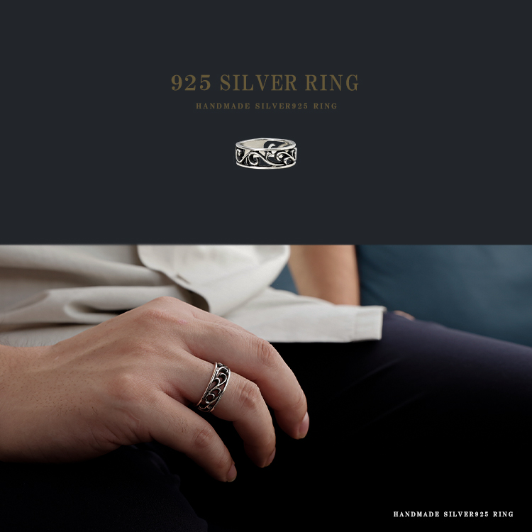 リング メンズ シルバー アラベスク 民族柄 ネイティブ インディアン