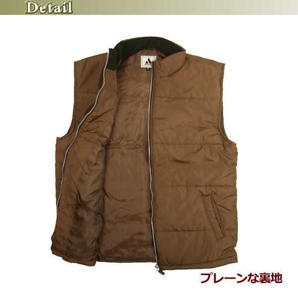 中綿ベスト ダウンベスト メンズ 大きいサイズ 無地 軽量 アウトドア