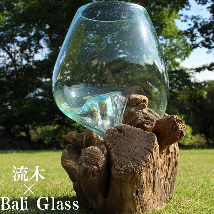 流木ガラス 花瓶 金魚鉢 アート テラリウム 観葉植物