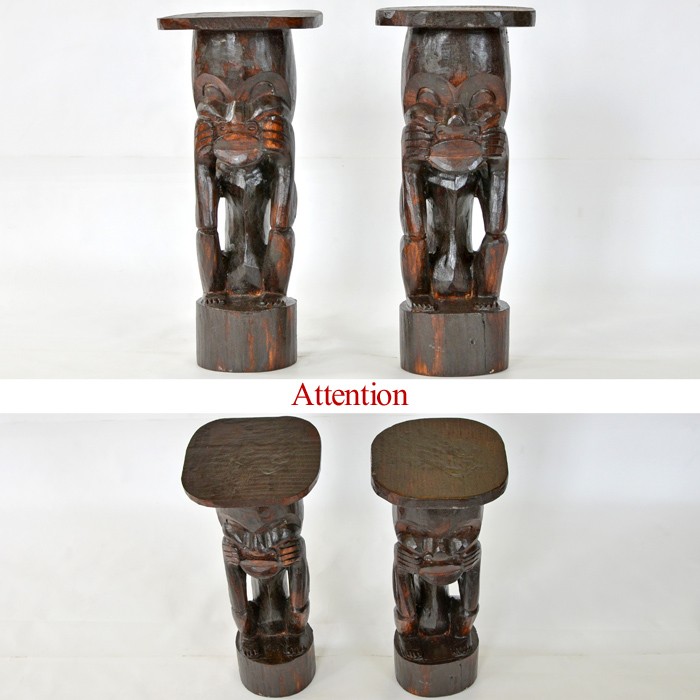 アジアン 花台 《ワヤン君》 H51〜52cm 木彫り 手彫り 置き物 オブジェ 