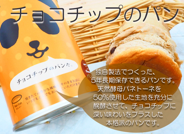 パンの缶詰 チョコチップ味 100g 5年長期保存 パン缶 非常食