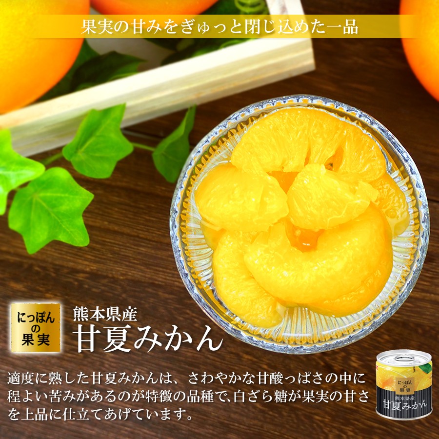 缶詰め にっぽんの果実 熊本県産 甘夏みかん 185g(2号缶) フルーツ 国産 