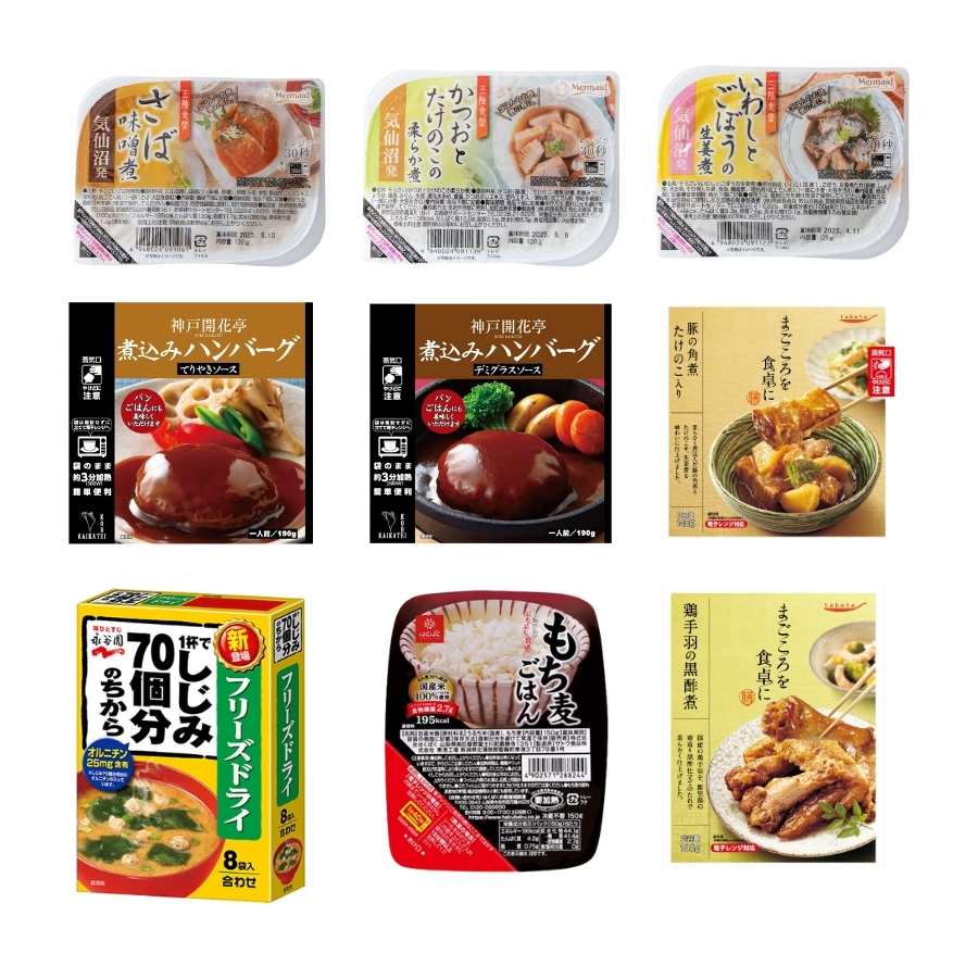 レンジで作るおかず・ご飯・味噌汁 7 食セット
