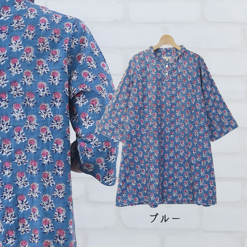 indigo チュニック 50代 60代 レディース 春 夏 花柄 大人 かわいい 7