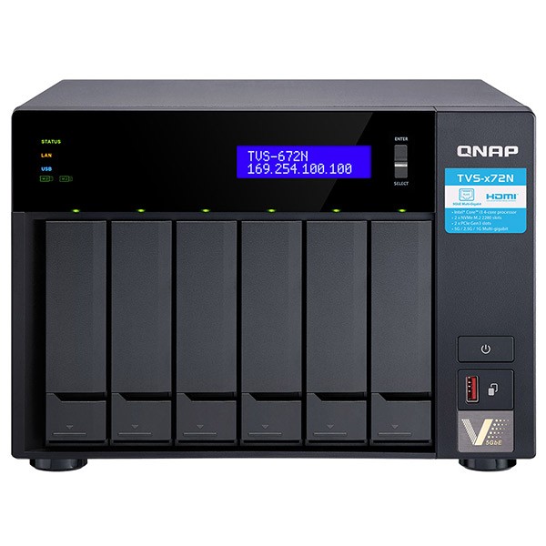 外付けハードディスク・ドライブ QNAP TVS-672N NAS QNAP QNAP TVS-672N 単体モデル 6ベイ メモリ 4GB HDD-LESS NAS 2年