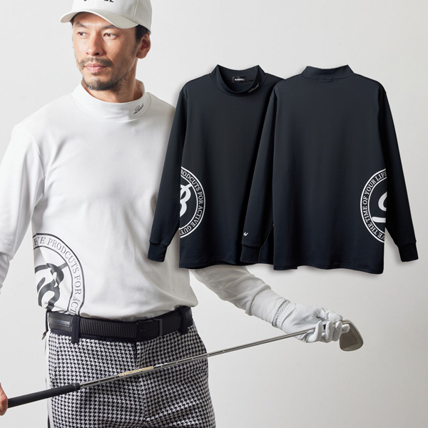 ⛳️BANDELバンデル⛳️メンズロングスリーブ　モックネック　ブラック　L BANDEL（バンデル） モックネック ロングスリーブ ゴルフ ウェア