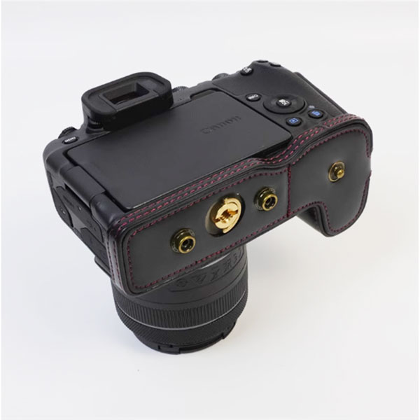 CANON EOS R8 専用 レザーカメラケース カメラバッグ バッテリー直出