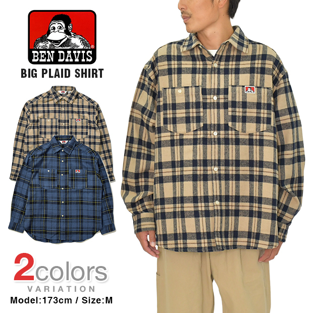 ベンデイビス ネルシャツ 長袖シャツ BEN DAVIS BIG PLAID SHIRT