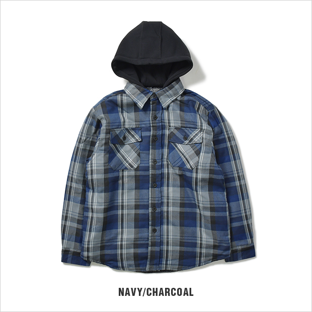 LA GATE ジャケット シャツジャケット キルティングジャケット エルエーゲート フード付き HOODED FLANNEL JACKET