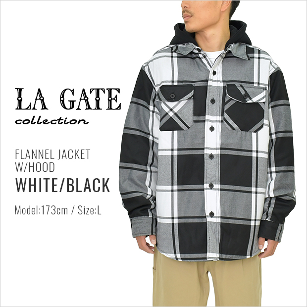 LA GATE ジャケット シャツジャケット キルティングジャケット エルエーゲート フード付き HOODED FLANNEL JACKET