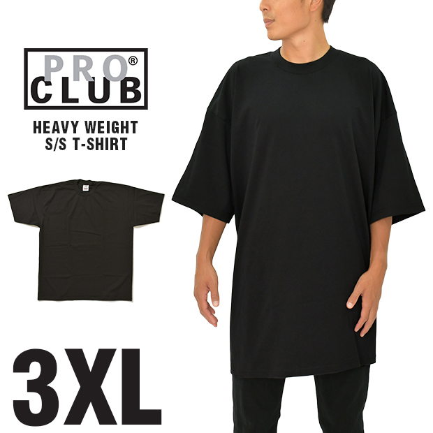 プロクラブ Tシャツ PRO CLUB ヘビーウェイト HEAVYWEIGHT メンズ ブラック 3XL ビッグサイズ 大きいサイズ