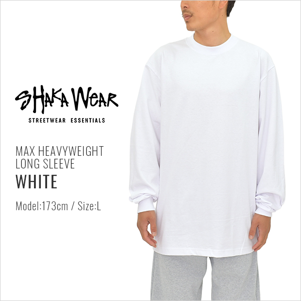 シャカウェア ロンT 長袖 Tシャツ SHAKA WEAR ヘビーウェイト MAX HEAVYWEIGHT メンズ ホワイト