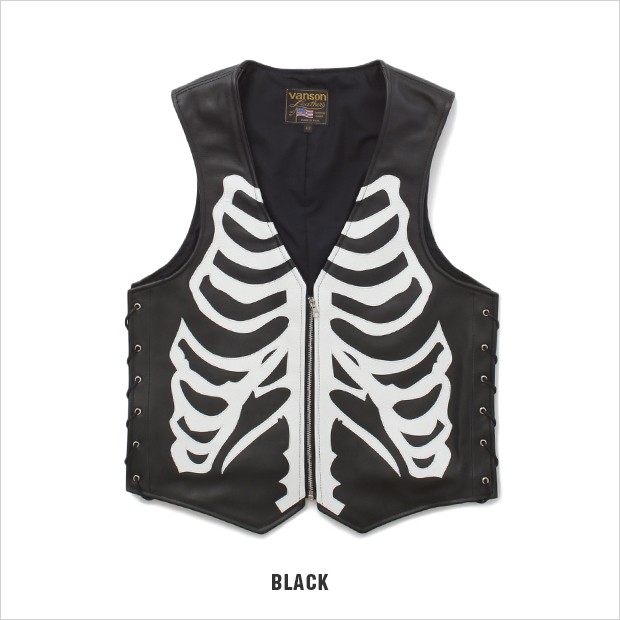 バンソン ベスト レザーベスト ボーン VANSON BONE VEST メンズ : v