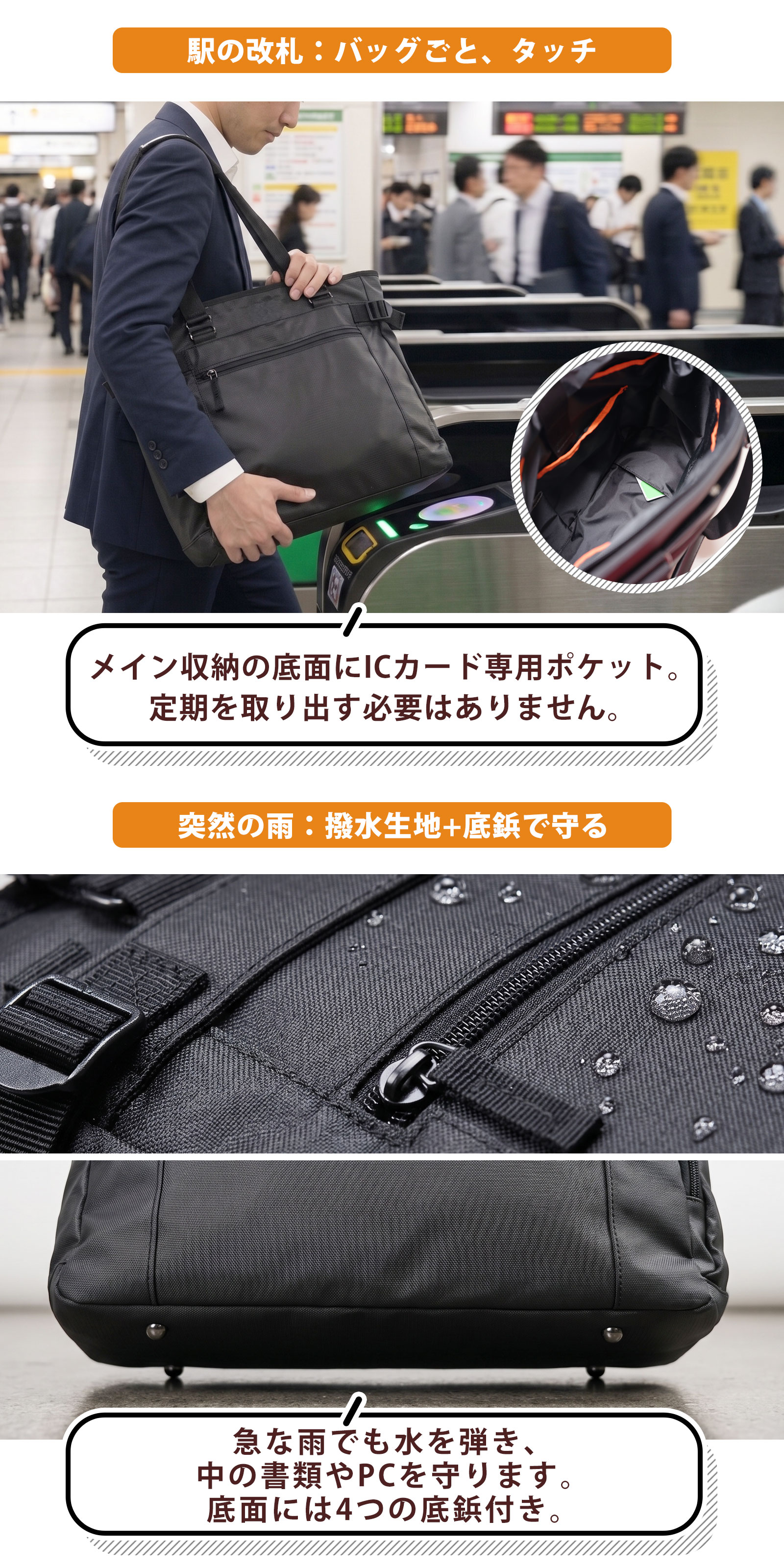 ビジネスバッグ メンズ トートバッグ 縦型 ノートPC対応 通勤 FACTUS.h