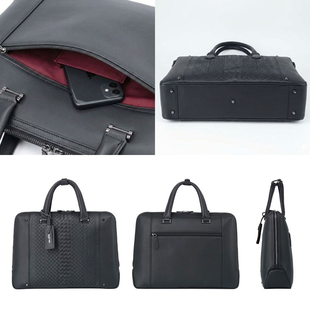 ビジネスバッグ メンズ B4 本革 ブラック 黒 Kiefer neu キーファー