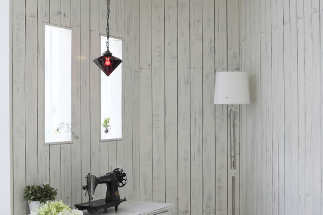 ペンダントライト ステンドグラス レッド 店舗照明 ガラス