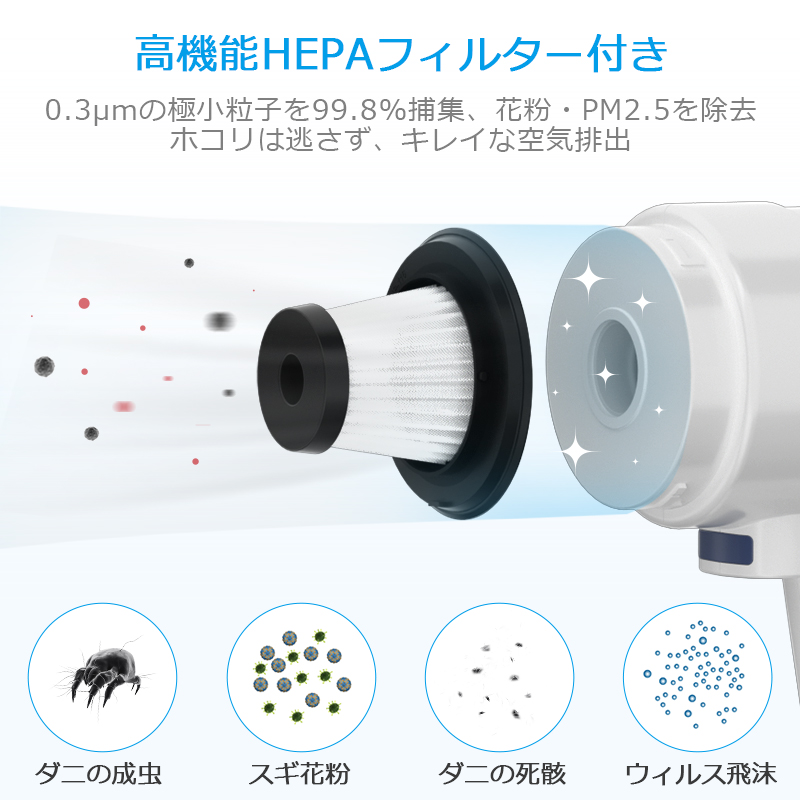 掃除機 コードレス ハンディ 12000pa 強力吸引 軽量 5種類ノズル