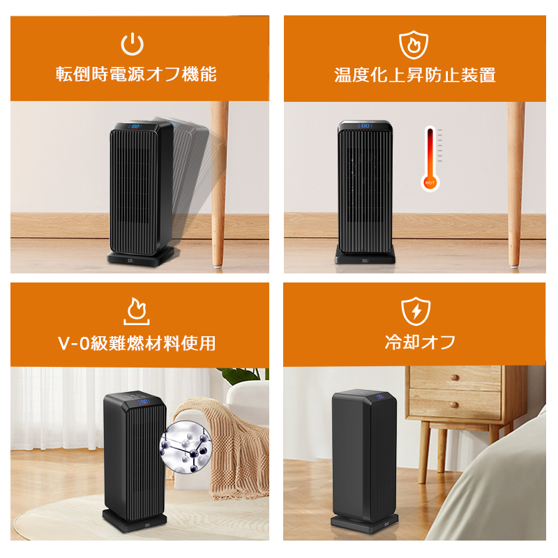 ヒーター セラミックヒーター ファンヒーター 小型 省エネ ストーブ 2