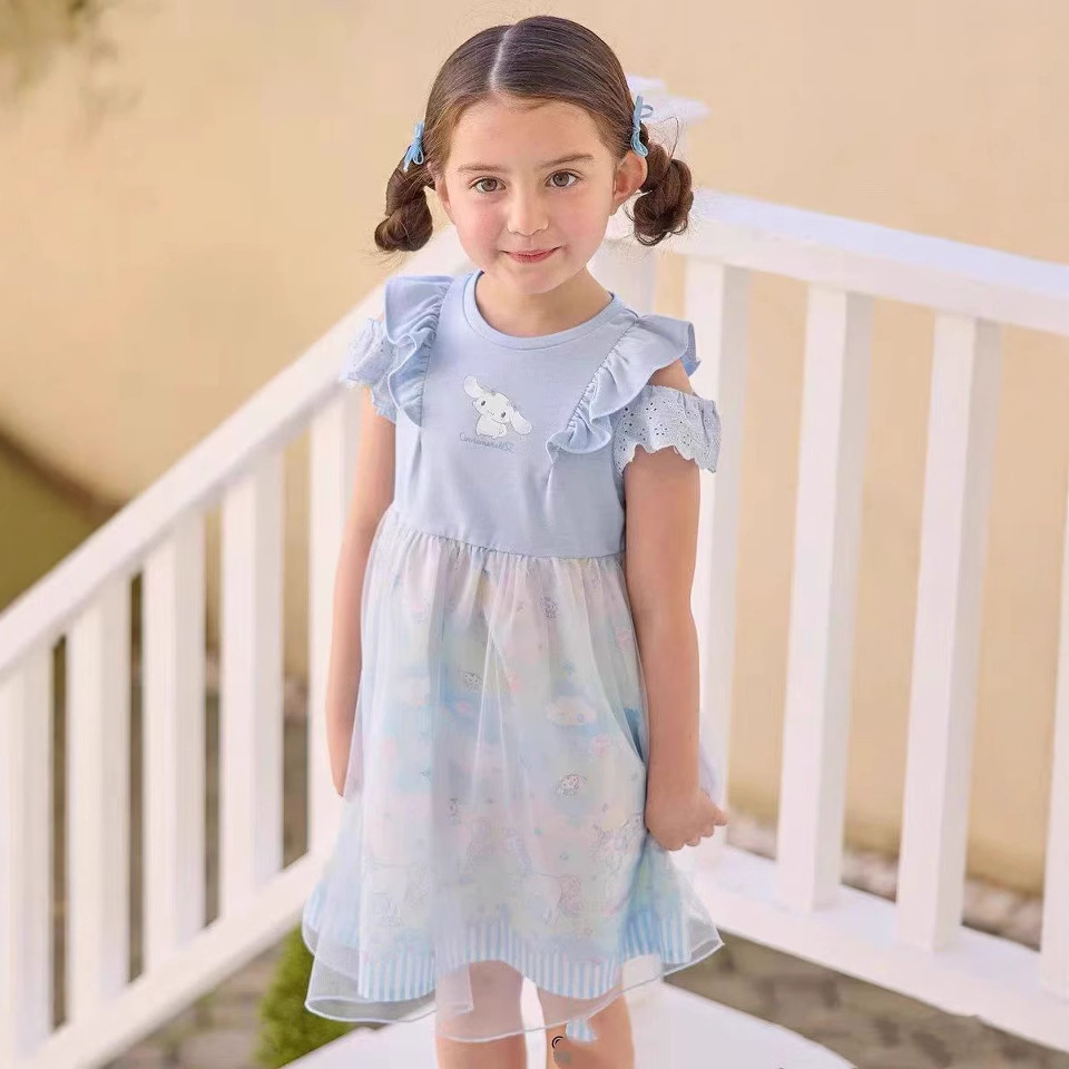 クロミ マイメロ シナモン 子供服 ワンピース 半袖 夏服 プリンセス