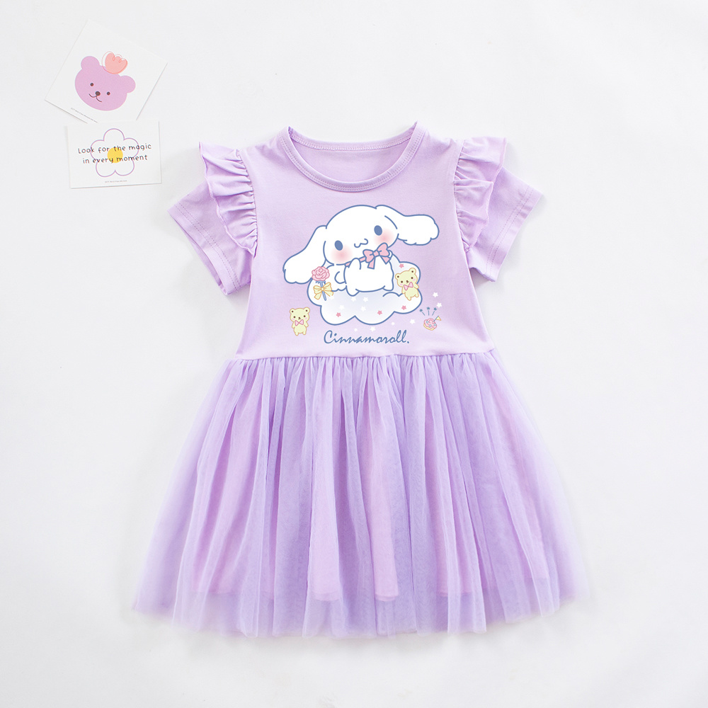 シナモロール ワンピース 女の子 夏服 半袖 プリンセスドレス 韓国風 