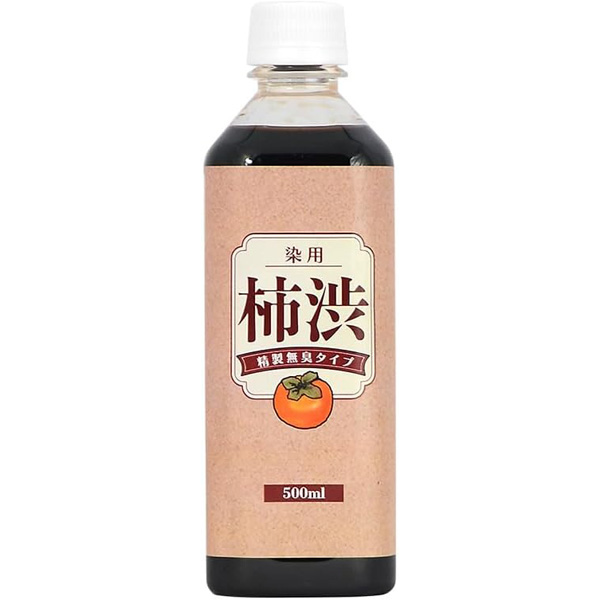 国産 柿渋 塗料 無臭 500ml 染料 精製無臭タイプ 染め液｜asobi