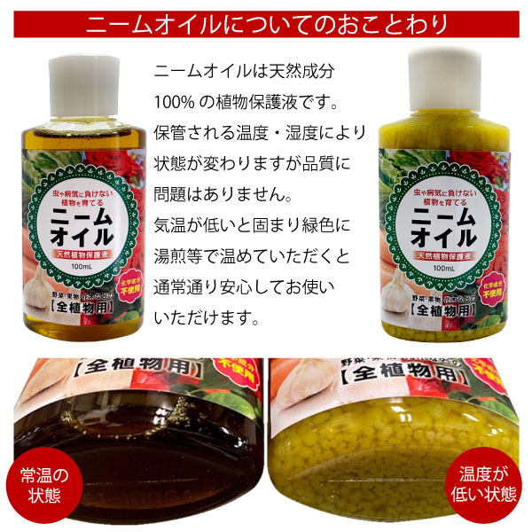 ニームオイル 100ml 天然植物保護液 虫除け 無農薬 害虫駆除 害虫対策 バラ 薔薇 ニームオイル原液｜asobi｜03