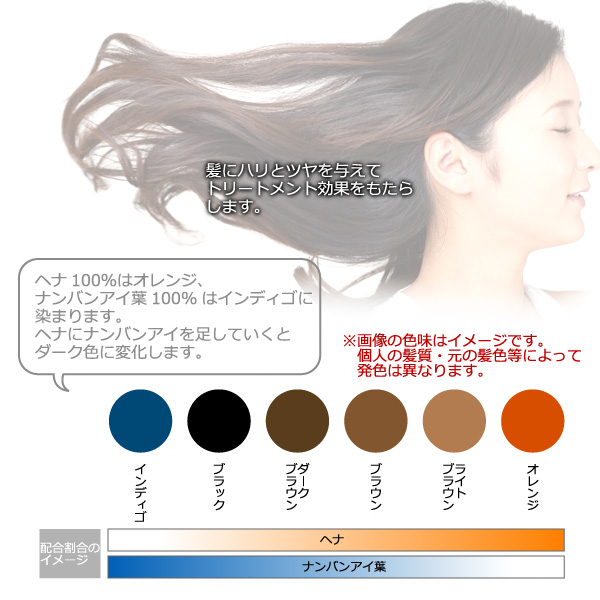 ヘナの泉 ブラック ヘアカラーパウダー 100g 白髪染め 染毛 オーガニックヘナ使用 ヘンナ トリートメント ヘナカラー 植物性毛髪着色料｜asobi｜04