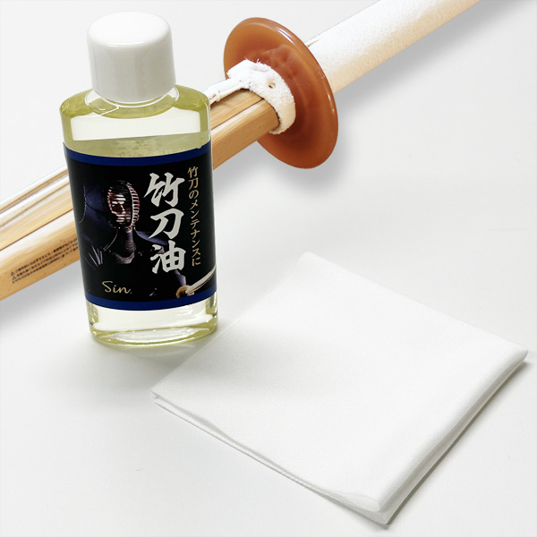 竹刀油 100ml ウエス付き 竹刀のお手入れ用油 メンテナンス くるみ油｜asobi