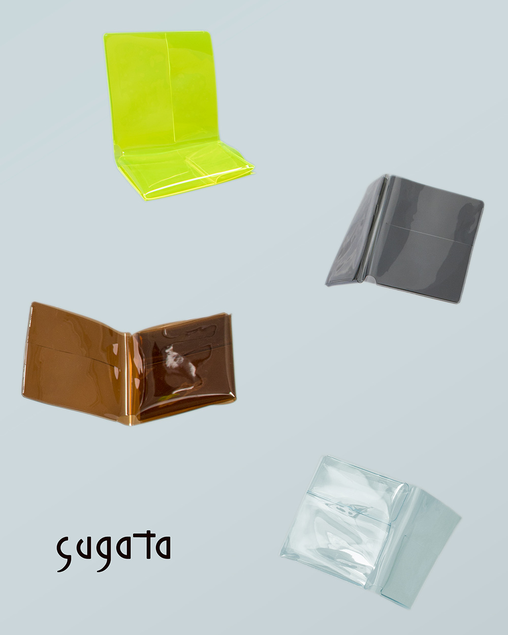 aso sugata 二つ折り財布 クリア素材 クリア財布 透明 スガタ