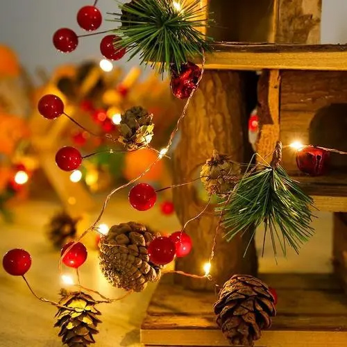 イルミネーションライト　ストリングライト　クリスマス　ライト　20 LED 電池式　/サンタクロース 3M　/松葉松かさ 2.4M　/鈴 3M |  | 02