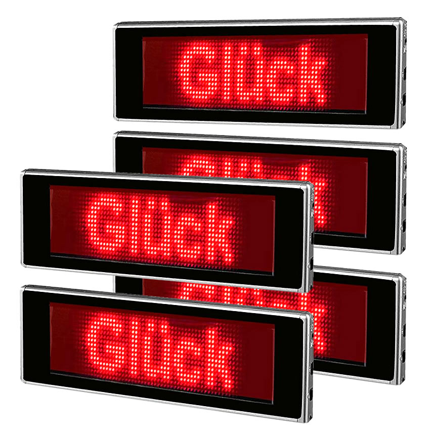 5個セット　動いて光る　LED　メッセージ　サイン　ボード　動画　ボード　LEDSIGN-RD　レッド　日本語対応
