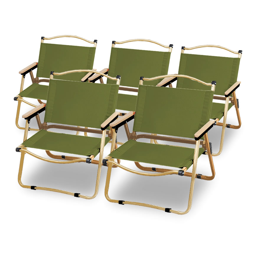 5個セット 極上空間チェア アイアン素材 グリーン 軽量 アウトドアチェア 折りたたみ 椅子 キャンプ 簡単組立 1人用　ローチェア 防水 木製 座面30cm IRONGR｜aspace｜03