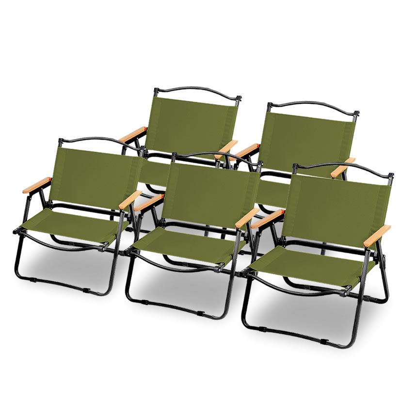 5個セット 極上空間チェア アイアン素材 グリーン 軽量 アウトドアチェア 折りたたみ 椅子 キャンプ 簡単組立 1人用　ローチェア 防水 木製 座面30cm IRONGR｜aspace｜02