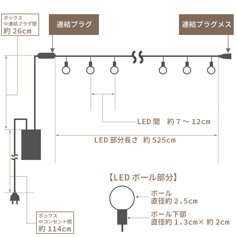 イルミネーション ライト レインボー 屋外 室内 防水 ボール型 50球 LED クリスマス 電飾 ストレート カラーボール 色が変化する :  a-5954530-rainbow : iPhoneケースAS shop - 通販 - Yahoo!ショッピング