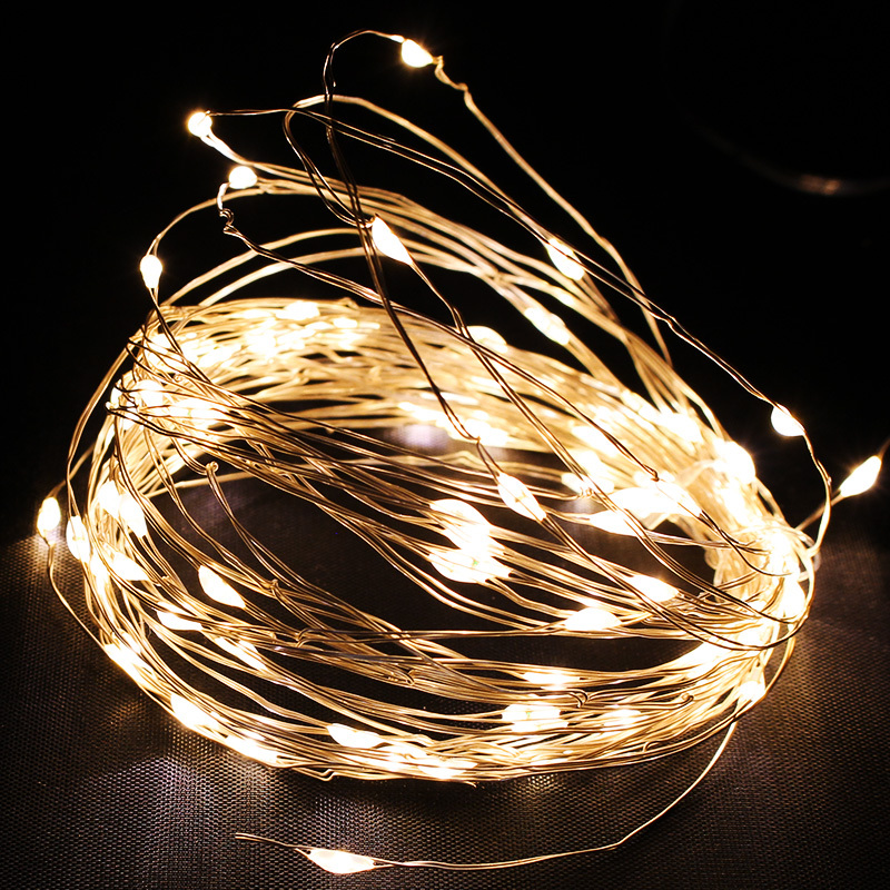 ワイヤーライト LED 10m コンセント式 ジュエリーライト クリスマス電飾 ワイヤー式 イルミネーション 防水 100球 LED 屋外 室内｜asshop｜02