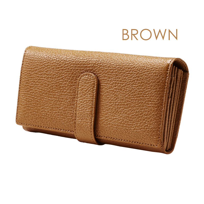 MOMO アコーディオン 長財布 牛革 レディース 大容量 財布 黒 ピンク