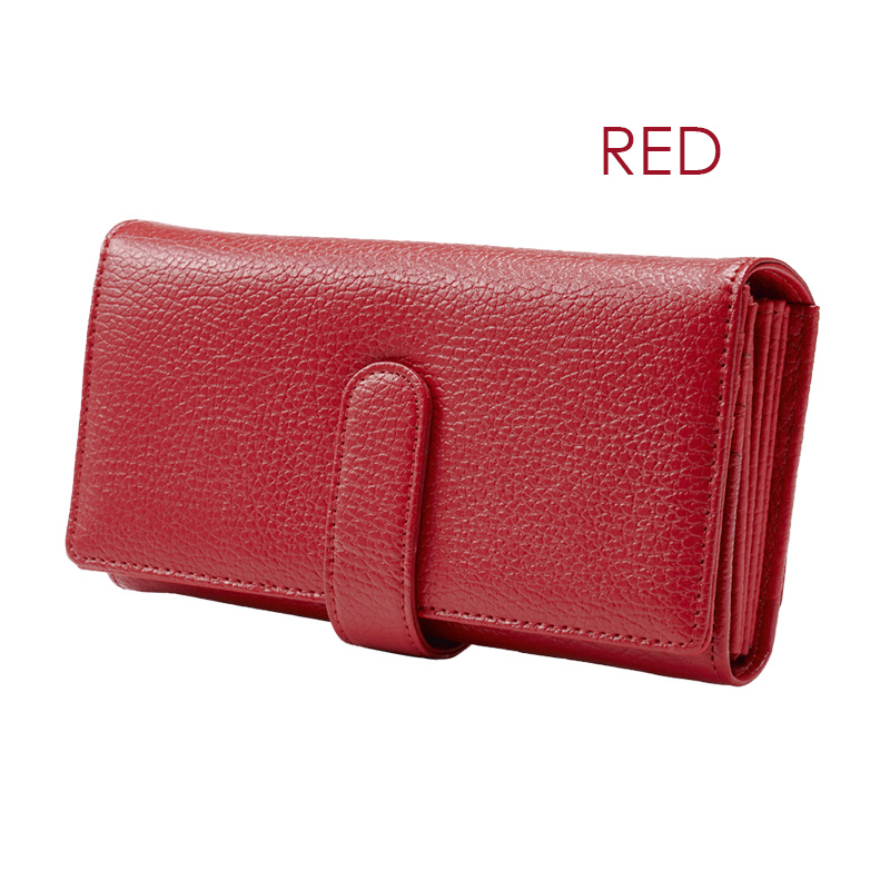 MOMO アコーディオン 長財布 牛革 レディース 大容量 財布 黒 ピンク