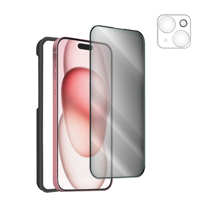 iPhone ガラスフィルム 覗き見防止 ガイド枠付き 覗見防止 画面保護 横